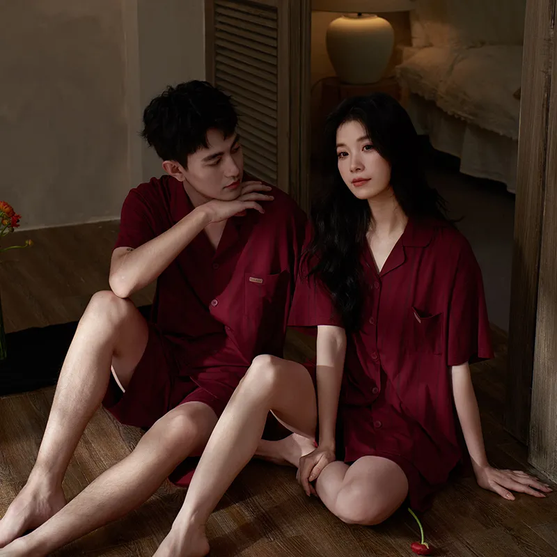 Sha Qian Pajama Set Women's Red-2