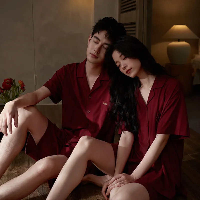 Sha Qian Pajama Set Women's Red-4