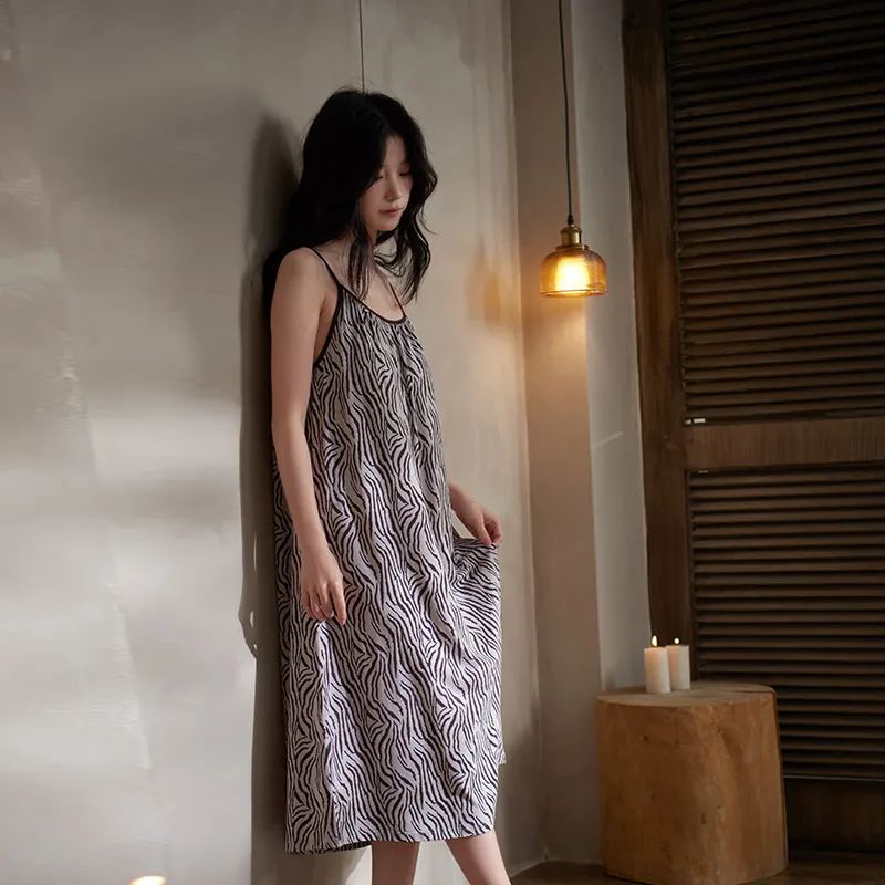 Sha Qian Nightgown Women's Purple Gray-1