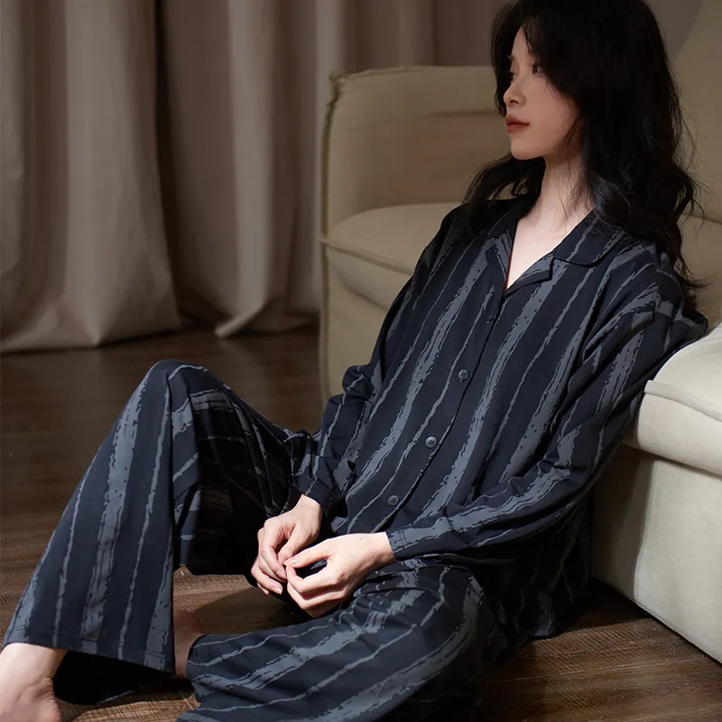 Sha Qian Pajama Set Women's Black-1