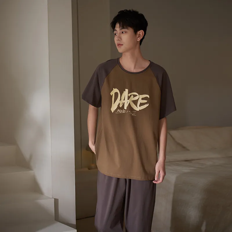 Sha Qian Pajama Set Men's Coffee-4