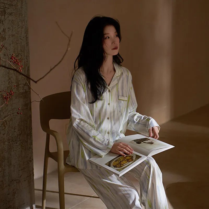 Sha Qian Pajama Set Women's Ivory White-1