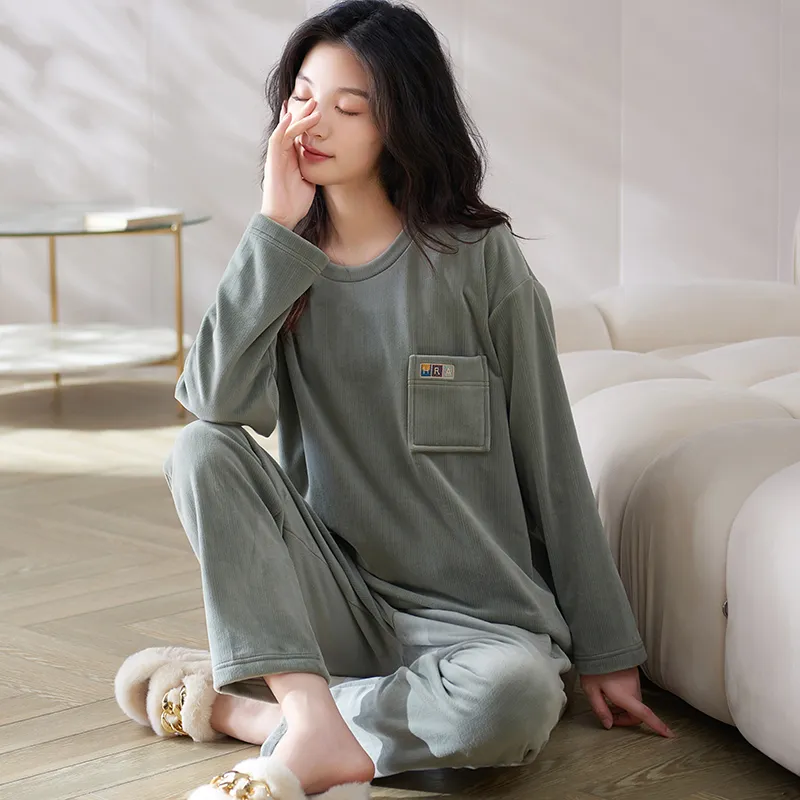 Sha Qian Pajama Set Women's Green-4