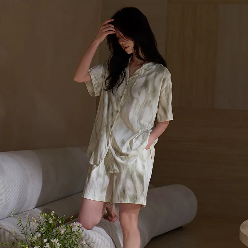 Sha Qian Pajama Set Women's Ivory White-3