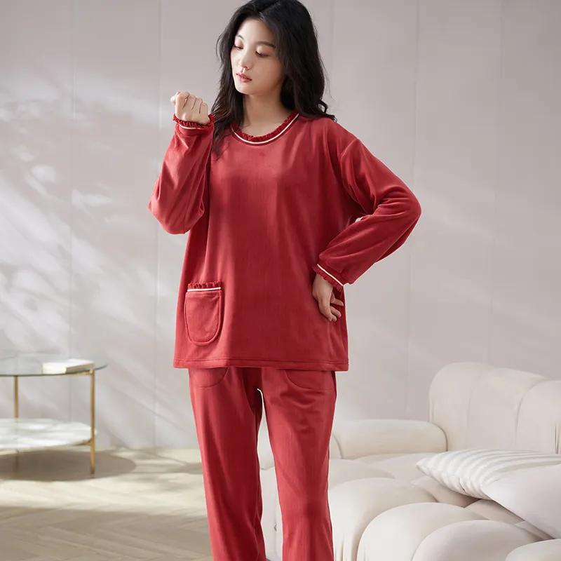 Sha Qian Pajama Set Women's Red-6