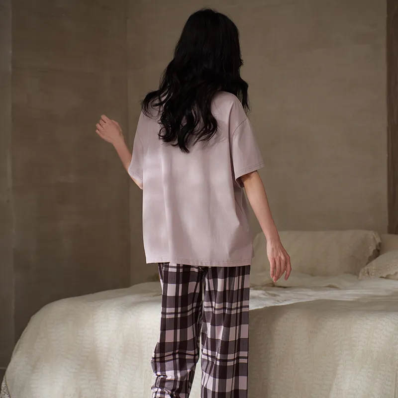 Sha Qian Pajama Set Women's Purple Pink-4