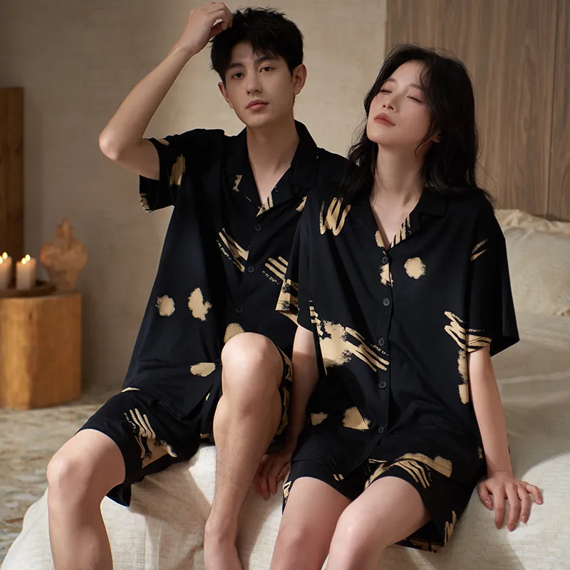 Sha Qian Pajama Set Unisex Black-2