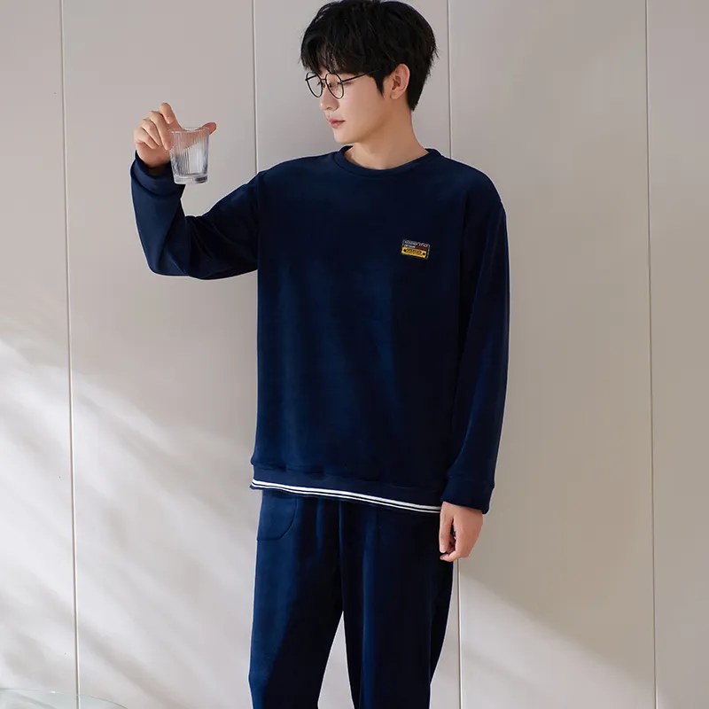 Sha Qian Pajama Set Men's Royal Blue-2