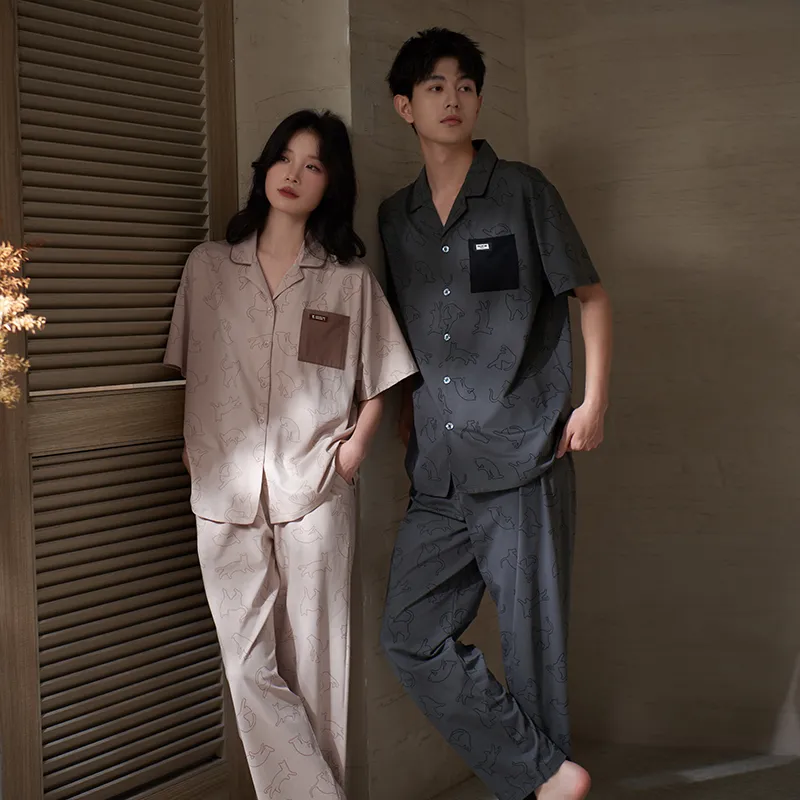 Sha Qian Pajama Set Women's Beige Apricot-3