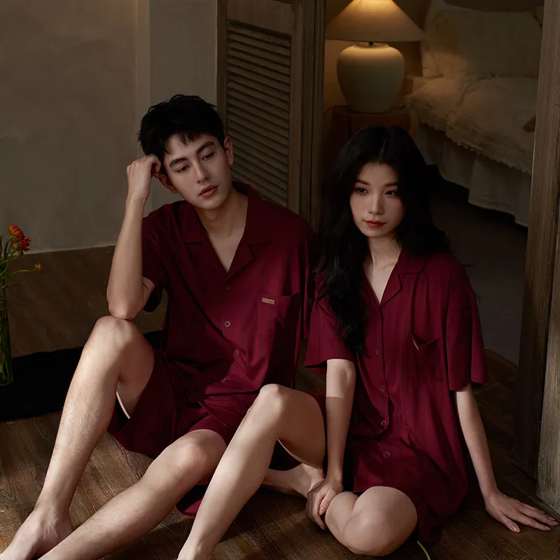 Sha Qian Pajama Set Women's Red-5