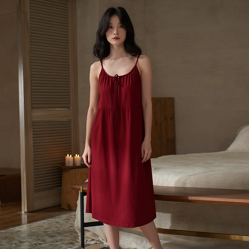 Sha Qian Nightgown Women's Maroon-5
