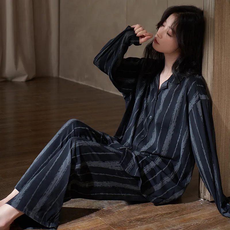 Sha Qian Pajama Set Women's Black-6