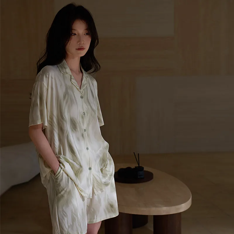 Sha Qian Pajama Set Women's Ivory White-1