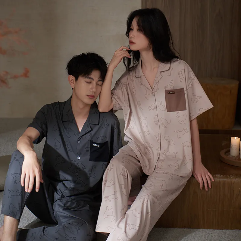Sha Qian Pajama Set Women's Beige Apricot-6