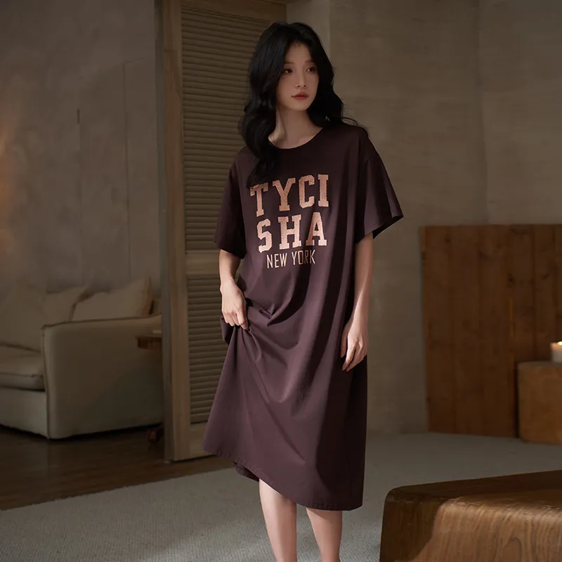 Sha Qian Nightgown Women's Chocolate-4