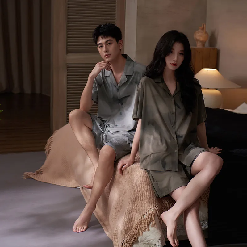 Sha Qian Pajama Set Men's Smoke Gray-3