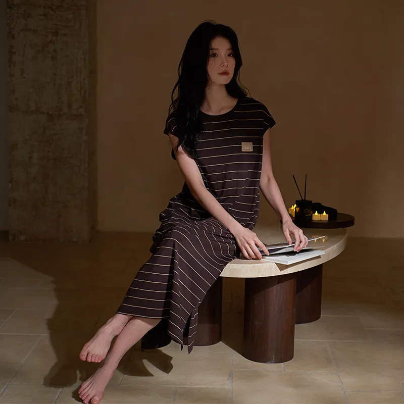 Sha Qian Nightgown Women's Chocolate-1