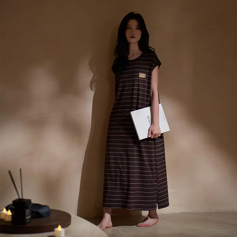 Sha Qian Nightgown Women's Chocolate-4