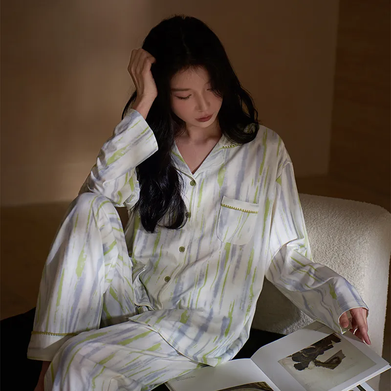 Sha Qian Pajama Set Women's Ivory White-3