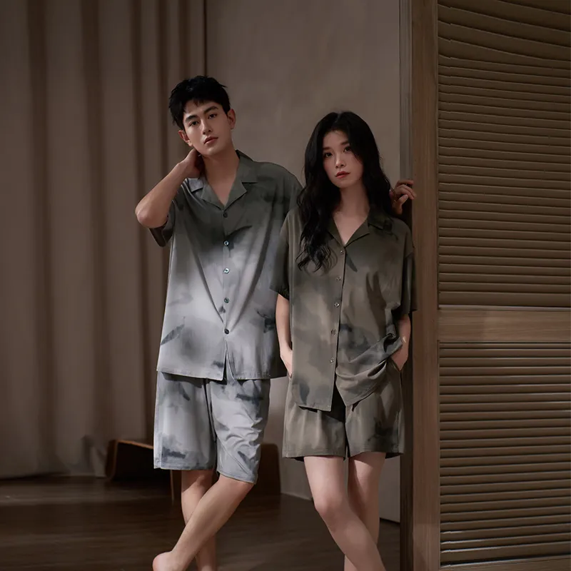 Sha Qian Pajama Set Men's Smoke Gray-4