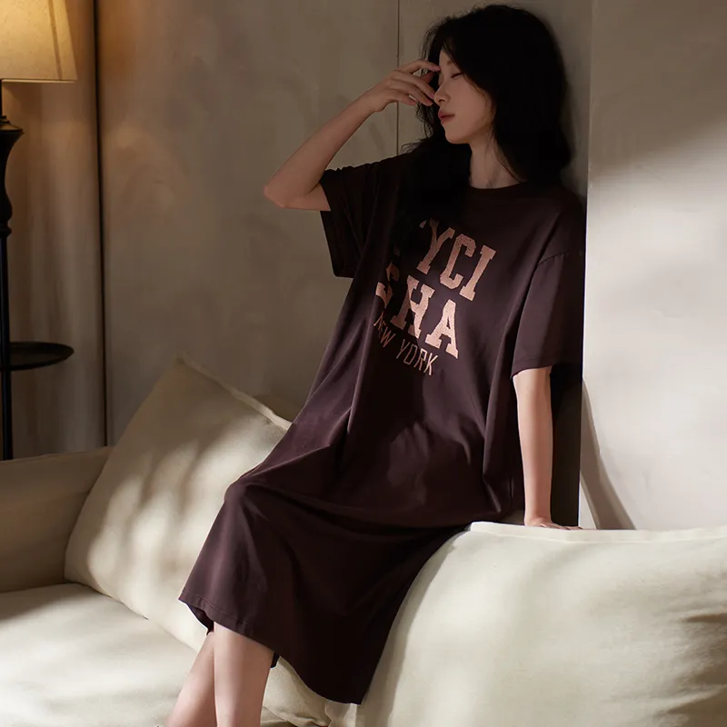 Sha Qian Nightgown Women's Chocolate-3