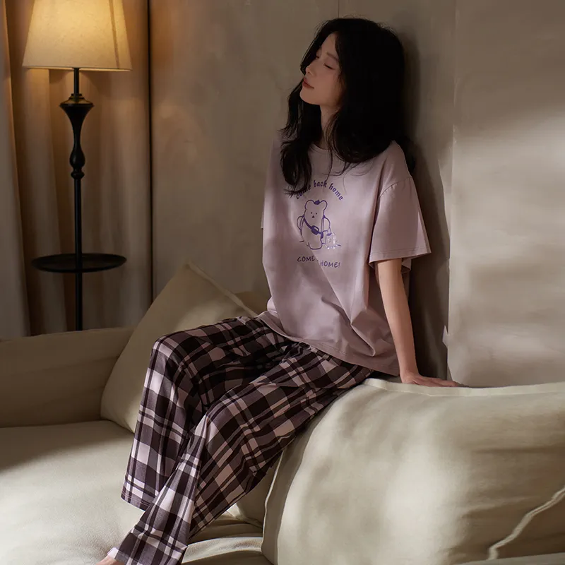 Sha Qian Pajama Set Women's Purple Pink-5
