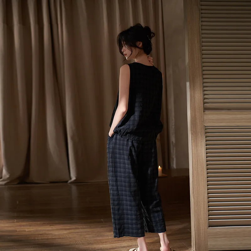 Sha Qian Pajama Set Women's Black-4