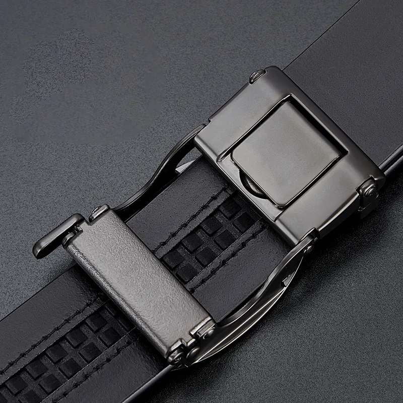 BISON DENIM Top Grain Cow Leather Leather Belts Men's Black Coffee 3.5cm-6