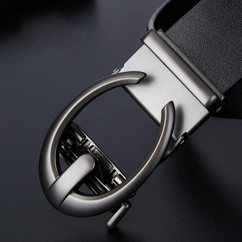 BISON DENIM Top Grain Cow Leather Leather Belts Men's Black Coffee 3.5cm-5