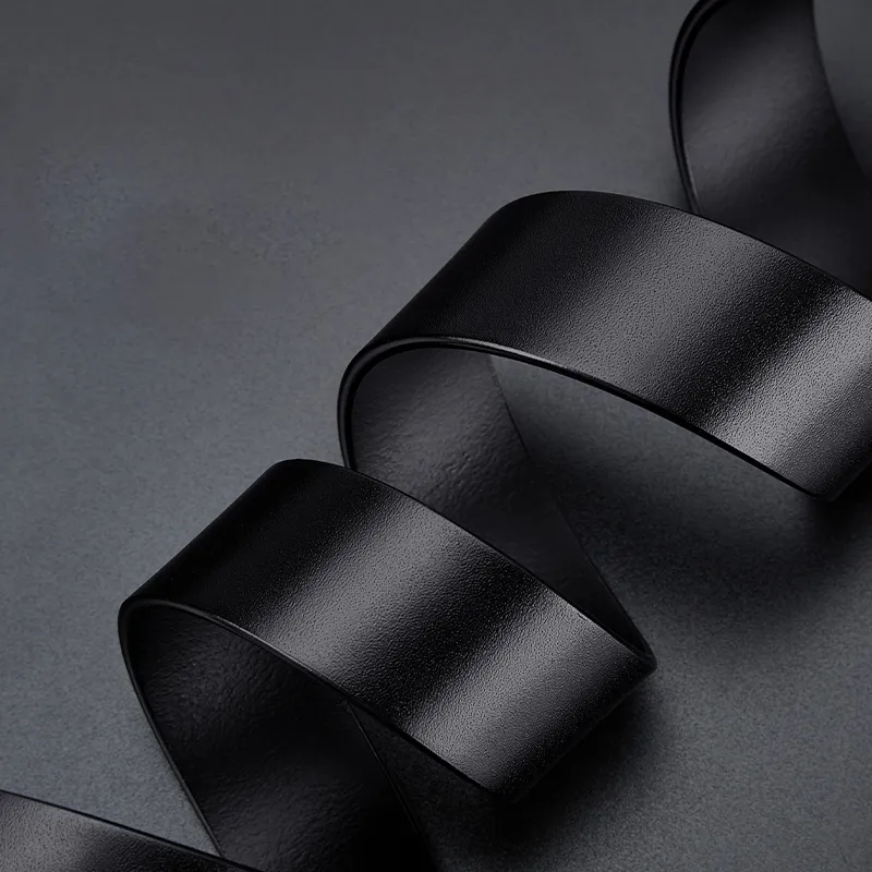 BISON DENIM Top Grain Cow Leather Leather Belts Men's Black Coffee 3.5cm-7