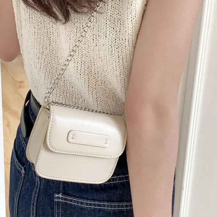 HAWA PU Small Square Bag Tofu Bag Shoulder Bag Mini Women's White/Silver/Rose Red/Green/Black-3