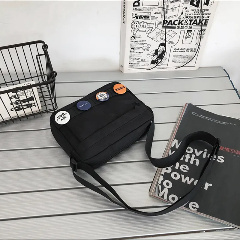 HAWA Oxford Shoulder Bag, Crossbody Bag Unisex Black/Gray-2