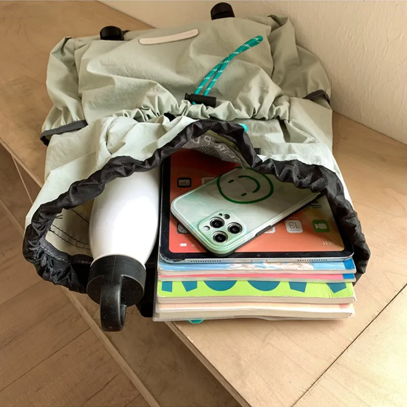 HAWA Nylon Backpack Women's Black/Light Green-9