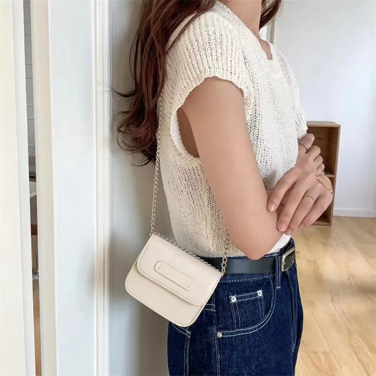 HAWA PU Small Square Bag Tofu Bag Shoulder Bag Mini Women's White/Silver/Rose Red/Green/Black-2