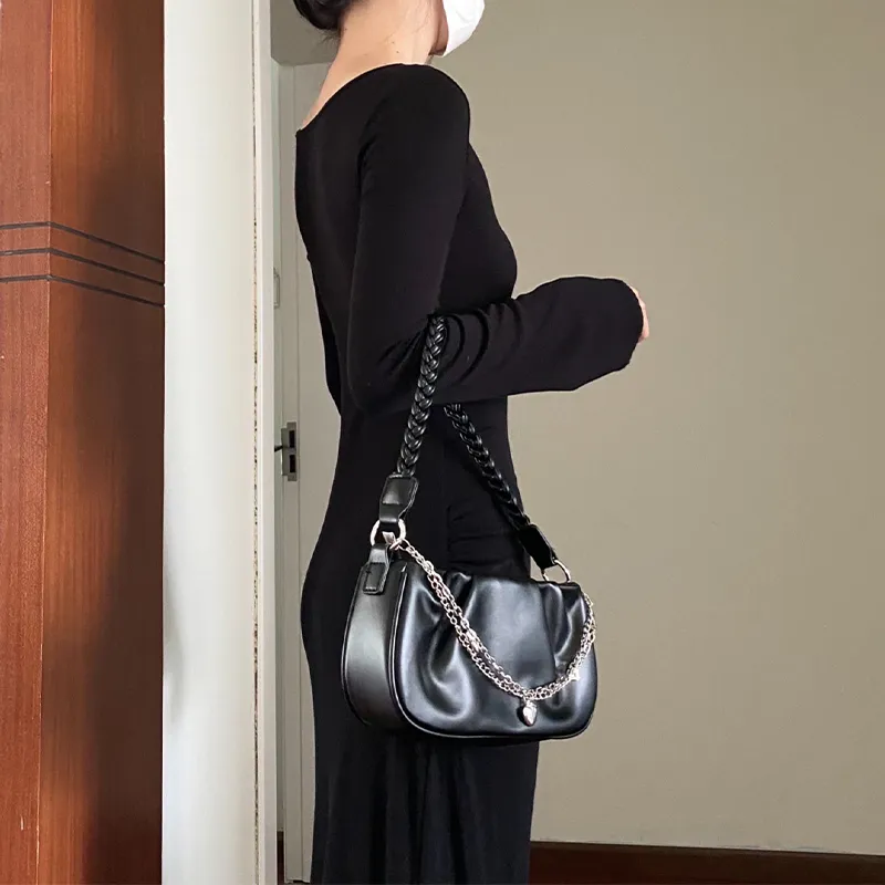 HAWA PU Shoulder Bag Cloud Bag Handbag Shoulder Bag Regular Women's White/Black-20