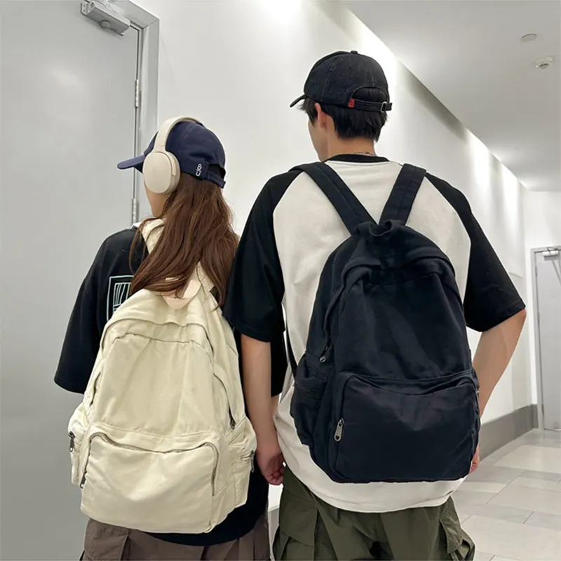 HAWA Canvas Backpack Shoulder Bag Large Size Unisex Multicolor-1