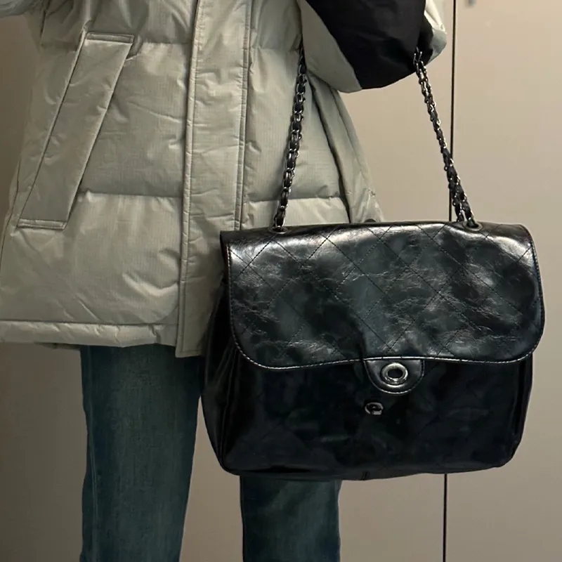 HAWA PU Tote Shoulder Bag Hobo Bag Women's Black/Brown/Ecru-6