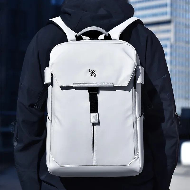 HAWA Oxford Backpack Regular Unisex Ecru Gray-5