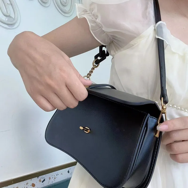 HAWA PU Shoulder Bag Small Square Bag Baguette Bag Crossbody Bag Shoulder Bag Medium Size Women's Black/Ecru/Apricot-3