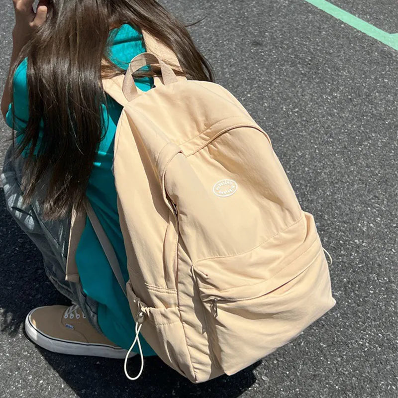 HAWA Nylon Backpack Large Size Unisex Black/Pink/Khaki/Blue-7