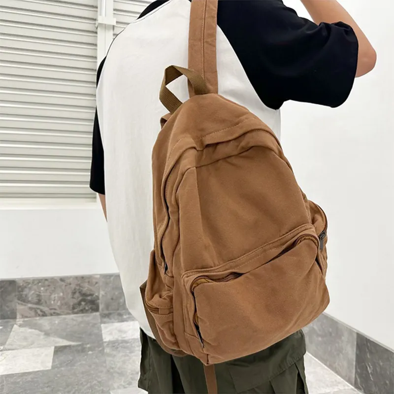 HAWA Canvas Backpack Shoulder Bag Large Size Unisex Multicolor-11