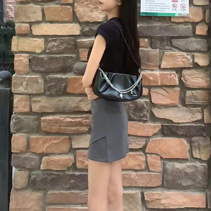 HAWA PU Shoulder Bag Cloud Bag Handbag Shoulder Bag Regular Women's White/Black-18