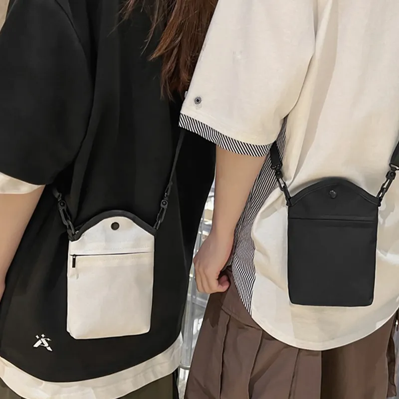 HAWA Nylon Shoulder Bag Crossbody Bag Unisex Black/Orange/White-3