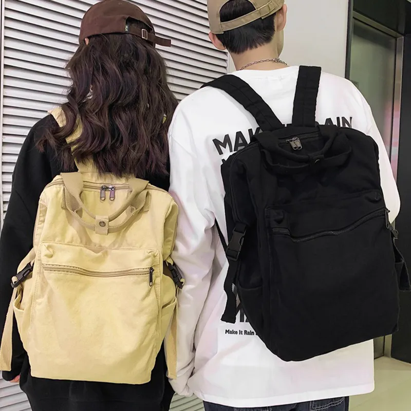 HAWA Canvas Backpack Regular Unisex Green/Black/Ecru/Brown-6
