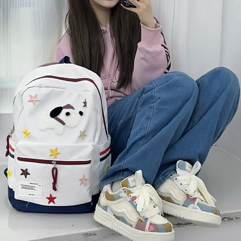 HAWA Nylon Backpack Tubas Unisex White-5