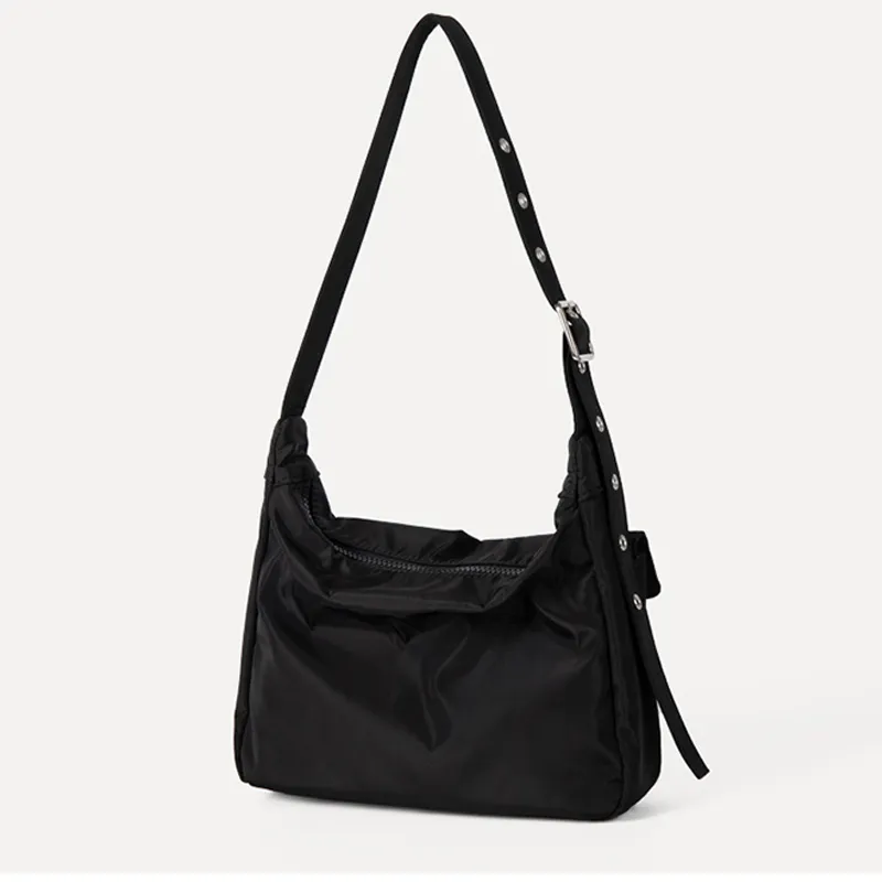 HAWA Nylon Shoulder Bag Medium Size Women's Ecru/Yellow/Black-4