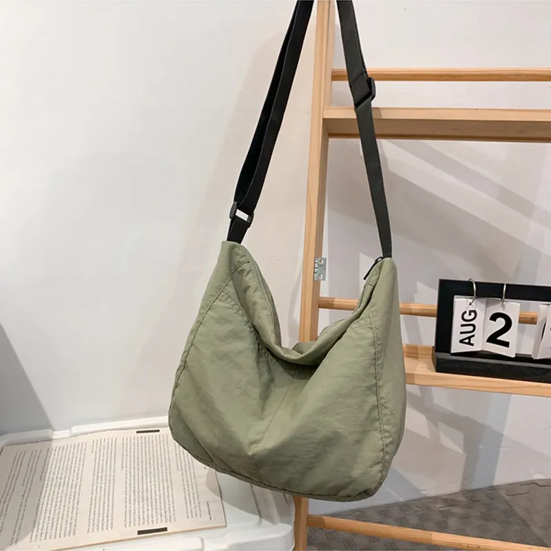 HAWA Nylon Shoulder Bag, Crossbody Bag Women's Black/White/Green/Khaki-8