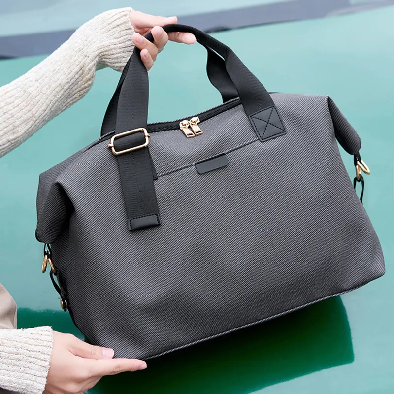 HAWA Canvas Handbag Regular Unisex Apricot Cream/Light Gray/Dark Gray-11