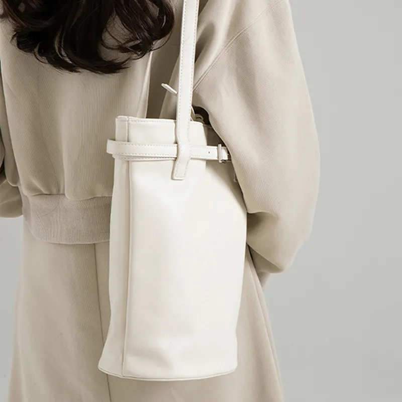 HAWA PU Shoulder Bag Women's White/Brown/Black-1