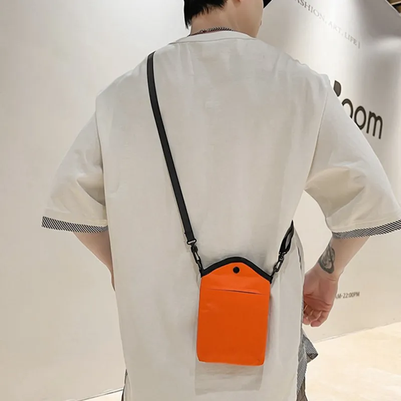 HAWA Nylon Shoulder Bag Crossbody Bag Unisex Black/Orange/White-6